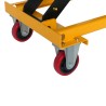 Zoom sur les roues de la Table élévatrice manuelle mise à niveau constant 400kg Plateau 1010 x 500mm