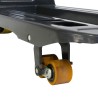 Zoom roue de Transpalette électrique 1500 kg fourches 1150 mm batterie lithium 30 Ah