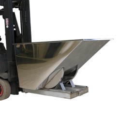 Vue 3/4 de Benne autobasculante inox 900 Litres