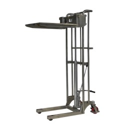 Mini gerbeur INOX 400 kg Levée 1500 mm vue en diagonal
