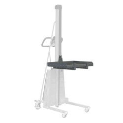 Vue 3/4 plateau à rouleaux pour gerbeur poste de travail