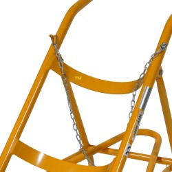 Vue rapprochée du Diable porte fût roues pleines 280 kg