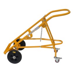 Vue de profil du Diable porte fût roues pleines 280 kg