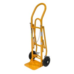 Vue pliée du Diable porte bonbonnes roues en caoutchouc 120 kg