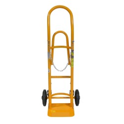 Vue pliée de dos du Diable porte bonbonnes roues en caoutchouc 120 kg