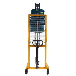 Vue de dos du Gerbeur lève fût 400 kg levée 1450 mm