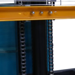 Vue de près du Vue de trois quart avec fût haut du Gerbeur lève fût 400 kg levée 1450 mm