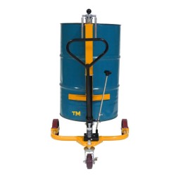 Vue de face avec fût du Lève fût hydraulique 250 kg