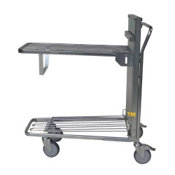 Vue de profil du Chariot à niveau constant 2 plateaux - 300 kg