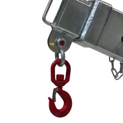 Vue sur le crochet de la Potence pour chariot élévateur- télescopique articulée 2.5 tonnes