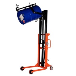 Vue générale du gerbeur Retourneur de Fût métallique 350kg levée 2100mm