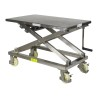 Vue générale de la table élévatrice 300 kg à manivelle inox - plateau 950 x 600 mm