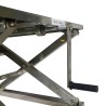 Vue de la manivelle de la table élévatrice 300 kg à manivelle inox - plateau 950 x 600 mm