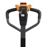 Vue du timon du transpalette électrique 1500 kg fourches 1150 mm batterie lithium 30 Ah