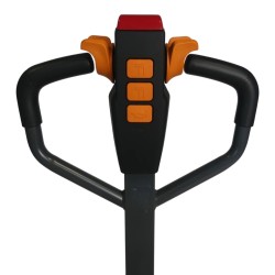 Vue des boutons du transpalette électrique 1500 kg fourches 1150 mm batterie lithium 30 Ah