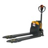 Vue de 3/4 du transpalette électrique Premium 1500 kg fourches 1150 mm batterie lithium 30 Ah