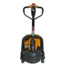 Vue de face du transpalette électrique Premium 1500 kg fourches 1150 mm batterie lithium 30 Ah