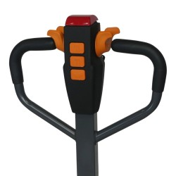 Vue des boutons du transpalette électrique Premium 1500 kg fourches 1150 mm batterie lithium 30 Ah