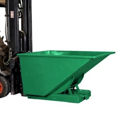 Vue principale de la benne verte autobasculante 1100 litres