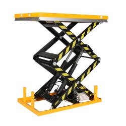 Vue haute de la table élévatrice électrique Double ciseaux 2000kg Plateau 1300x850mm Levée 1780 mm 220 V