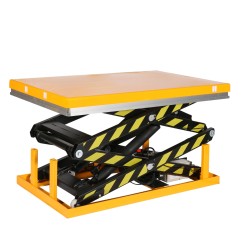 Vue de la table élévatrice électrique Double ciseaux 2000kg Plateau 1300x850mm Levée 1780 mm 220 V