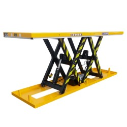 Vue générale de la table élévatrice électrique 2000kg Plateau 2700x800mm 380 Volts triphasé