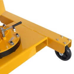 Vue des roues de la grue rotative avec porte à faux extension et élévation électriques 450 kg