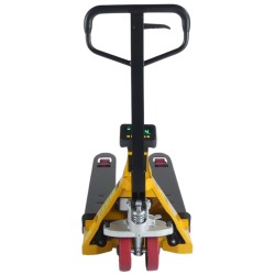 Vue de face du transpalette manuel peseur waterproof avec batterie 2000kg Précision 0,1%