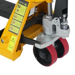 Vue de la roue motrice du transpalette manuel peseur waterproof avec batterie 2000kg Précision 0,1%