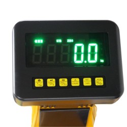 Vue du cadran du transpalette manuel peseur waterproof avec batterie 2000kg Précision 0,1%