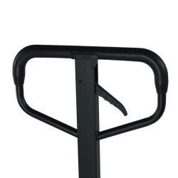 Vue du timon du transpalette manuel peseur waterproof avec batterie 2000kg Précision 0,1%