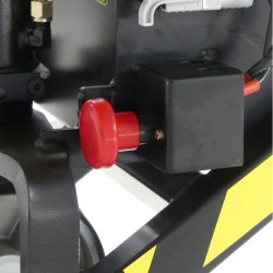 Vue du bouton du transpalette haute levée électrique 1000kg Fourches 1160mm