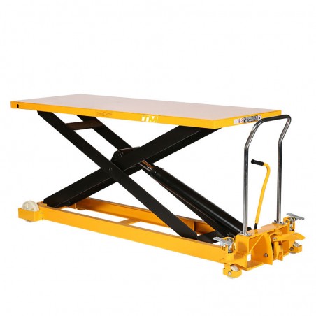 Table élévatrice manuelle 1000kg Plateau 2035x750mm vue de 3/4 Table élévatrice manuelle 1000kg Plateau 2035x750mm vue de 3/4